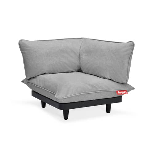Chauffeuse d\'angle Paletti Corner tissu gris - Fatboy - Gris pierre - Mousse polyester, Polyéthylène recyclé, Tissu oléfine