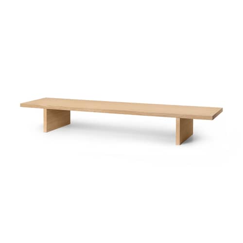 Console bassa Kona legno naturale / L 140 x H 20 cm - Ferm Living - Rovere chiaro - Impiallacciatura rovere laccato