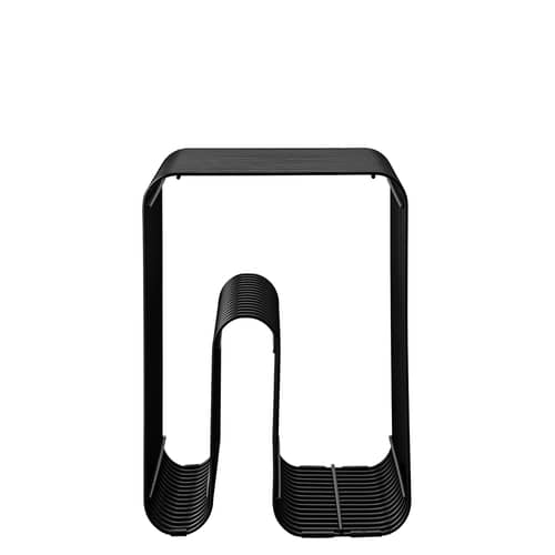 Hocker Curva metall schwarz / Beistelltisch - AYTM - Schwarz - lackiertes Eisen