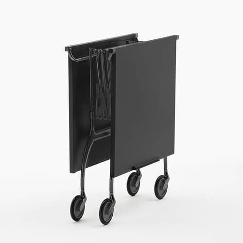 Desserte Battista /Antonio Citterio, 1991 - Pliable - 100 x 54 cm - Kartell - Noir mat - Acier peint, Nylon chargé de fibre de verre