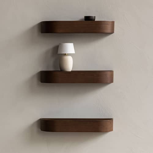 Étagère Epoch bois naturel / L 50 cm - Réversible / Seconde vie - Audo Copenhagen - Chêne foncé / Noir - Contreplaqué, Placage chêne teinté