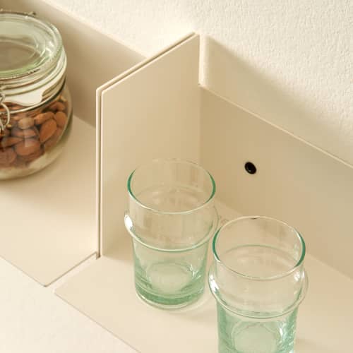 Étagère Pli métal blanc / L 20 x P 15 cm - TIPTOE - Blanc crème - Acier thermolaqué