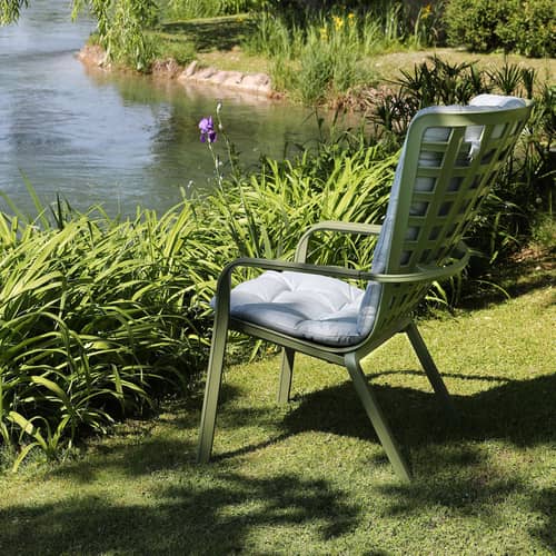 Fauteuil empilable Folio vert / Dossier multiposition - NARDI - Agave - Résine de fibre de verre