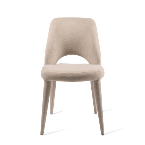 Holy Padded chair textile beige / Fabric - Pols Potten - Ecru - Foam, Metal, Polyester fabric