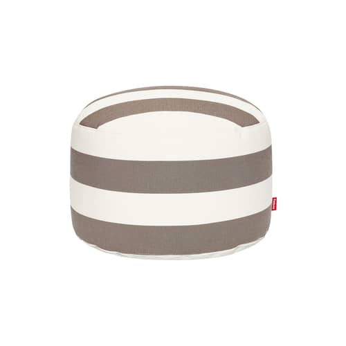 Pouf d\'extérieur Point Large Outdoor / Ø 70 x H 40 cm - Fatboy - Rayé Cacao - Polystyrène expansé, Tissu oléfine