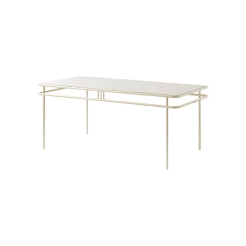 UD Rectangular table metal white / 180 x 90 cm - 8 people - Tolix - Pearly white (Oyster white) - Steel