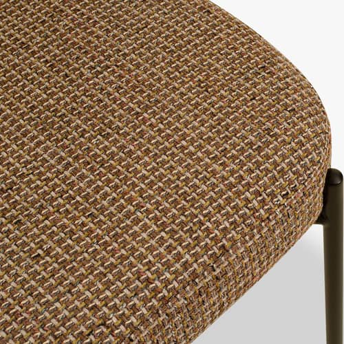 Sedia imbottita Mogan tessuto giallo - NV GALLERY - Tweed giallo / Metallo nero - Ferro, Schiuma ad alta densità, Tessuto