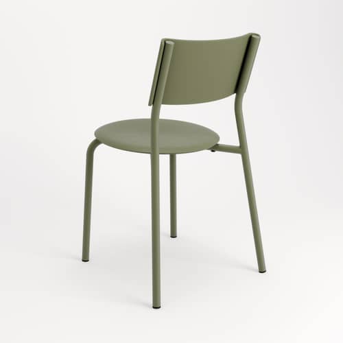 Sedia impilabile SSDr Outdoor materiale plastico verde / Outdoor - Riciclato - TIPTOE - Verde cachi - Acciaio termolaccato, Polipropilene riciclato