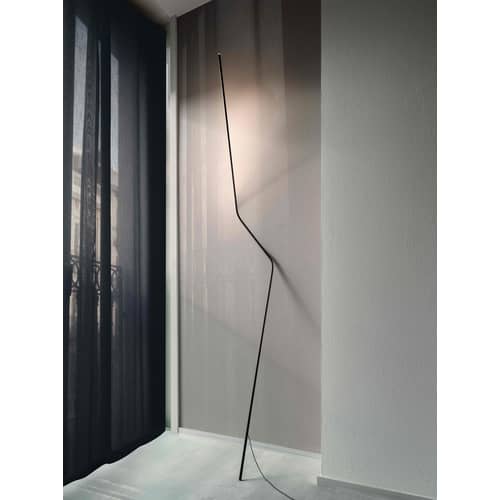 Stehleuchte Neo LED metall schwarz / H 205 cm - Schwenkbar - Nemo - Schwarz - Aluminium, Technoplymer
