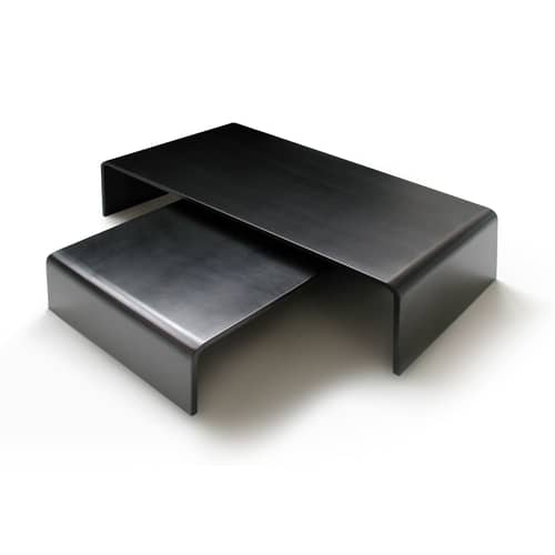 Table basse Solitaire Basso métal noir / 130 x 65 x H 32 cm - Zeus - 130 x 65 cm - Noir - Acier phosphaté