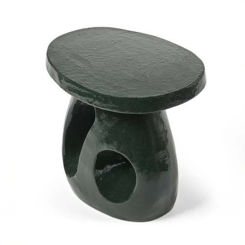 Table d\'appoint Amé 10 céramique vert / 52 x 37 x H 45 cm - Serax - Vert foncé - Grès émaillé