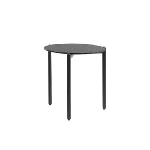 Table d\'appoint Undique céramique noir / Ø 51 x H 51 cm - Grès effet terrazzo - Kartell - Noir effet terrazzo - Acier peint, Grès
