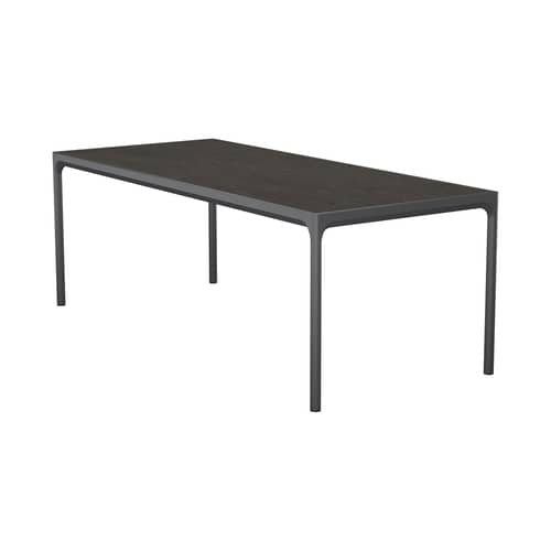 Table rectangulaire Four Ceramic céramique noir / 210 x 90 cm - Houe - Graphite - Aluminium thermolaqué, Céramique