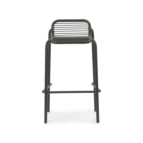 Tabouret de bar Vig métal vert / H 75 cm - Normann Copenhagen - Vert foncé - Acier thermolaqué