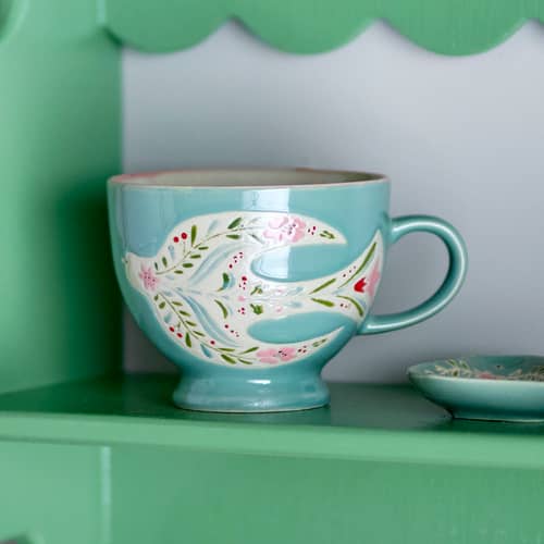 Set de 4 tasses Rosalynde céramique / 400 ml - Bloomingville - Vert - Grès