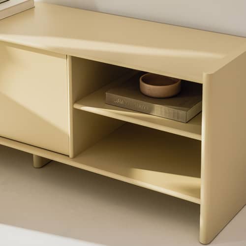 TV Möbel Rali holz gelb / B 160 x H 58 cm - NOO.MA - Buttergelb - Holzfaserplatte