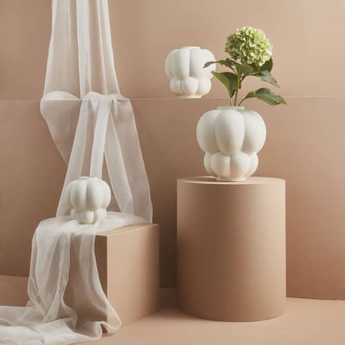 Vase Uva céramique blanc / Ø 26 x H 28 cm - AYTM - H 28 cm / Crème - Grès