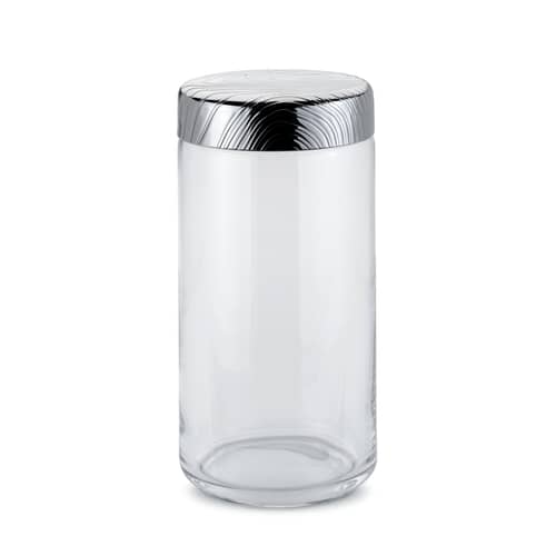 Contenitore ermetico Veneer metallo vetro trasparente / 150 cl - Alessi - 150 cl / Acciaio e trasparente - Acciaio inossidabile, Vetro