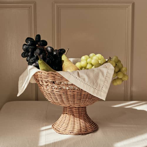 Corbeille Emmy / Ø 26 x H 21 cm - BROSTE COPENHAGEN - Rotin naturel - Rotin
