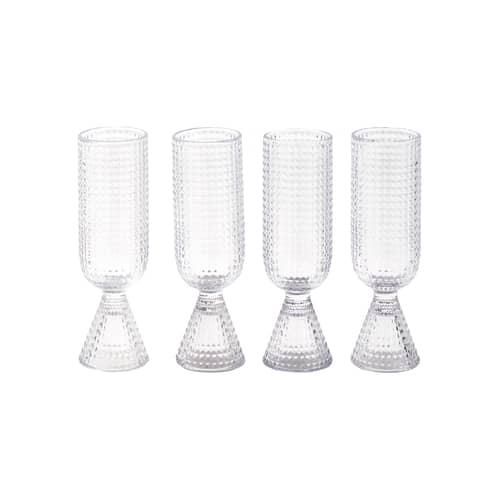 Set de 4 flûtes à champagne Rooftop / 220 ml - Pols Potten - Transparent - Verre