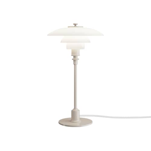 Lampe de table PH 2/1 beige / Réédition 1927 - Louis Poulsen - Beige brillant / Blanc - Aluminium laqué, Verre soufflé bouche
