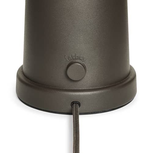 Lampe de table Revolve verre marron - Fatboy - Coffee - Aluminium, Verre soufflé bouche