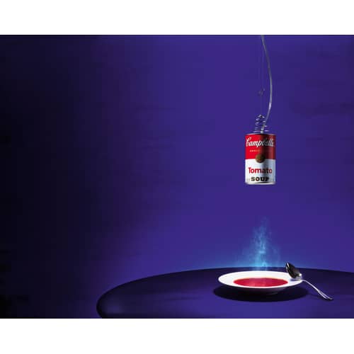 Canned Light Pendant metal white red / HAGEN SCZECH, 2003 - Ingo Maurer - Red & white - Aluminium