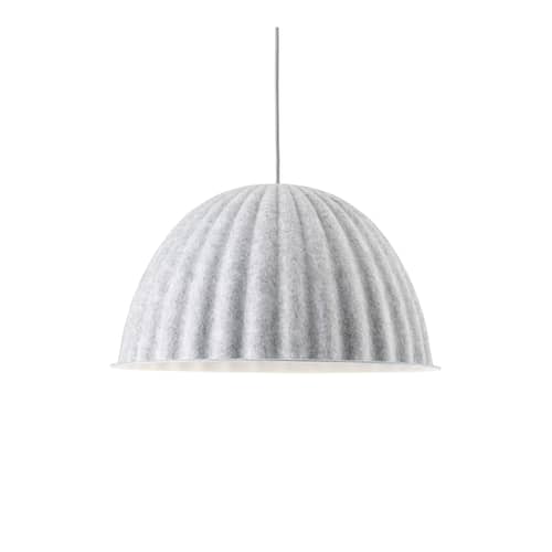 Schalldämpfende Hängelampe Under The Bell Small textil weiß / Filz - Ø 55 cm - Muuto - Hellgrau (schwarz-weiß meliert) - Recycelter PET-Filz