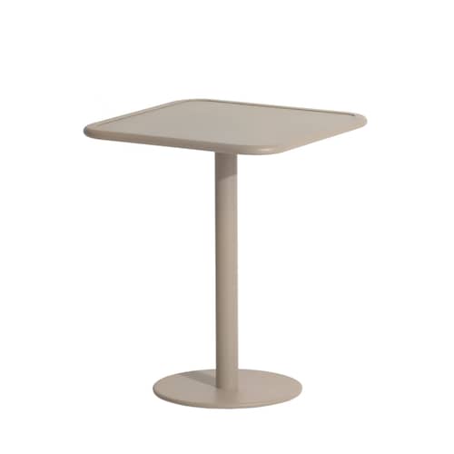 Week-end Bistrot Square table metal beige / 60 x 60 cm - Aluminium - Petite Friture - Dune - Aluminium