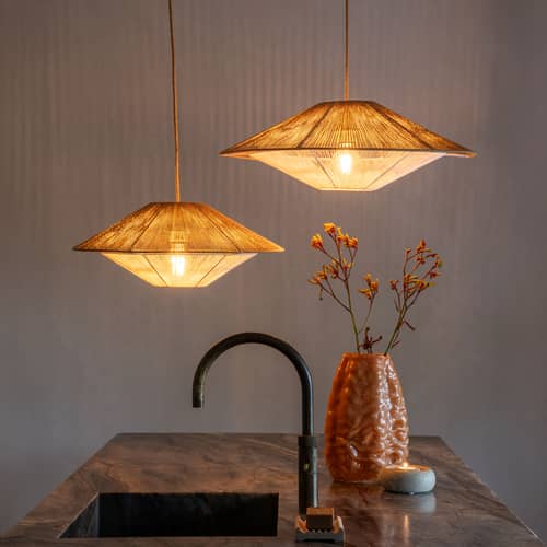 Suspension Lumbini Large / Ø 60 cm - GOOD&MOJO - Beige - Corde