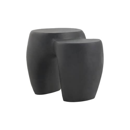 Table d\'appoint Dune Small céramique gris / 60 x 43.5 x H 45 cm - Mogg - Anthracite - Grès