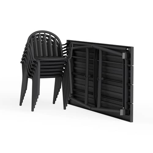 Table rectangulaire Fred\'s métal noir / 170 x 90 cm - 6 personnes - Fatboy - Anthracite - Aluminium