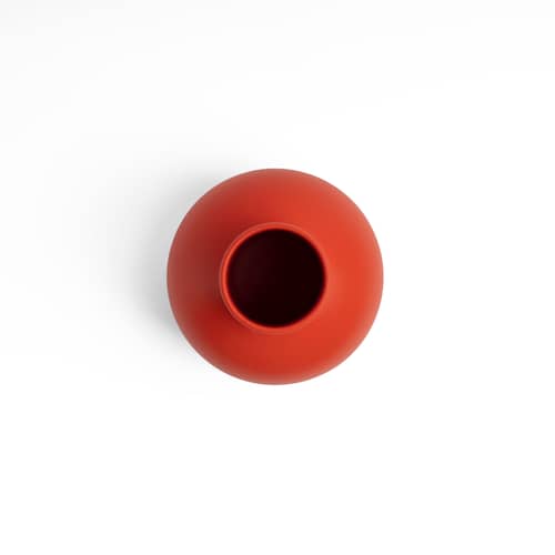 Vase Strøm Large céramique orange / H 16 cm - Fait main / Nicholai Wiig-Hansen, 2016 - raawii - Corail Strong - Céramique émaillée