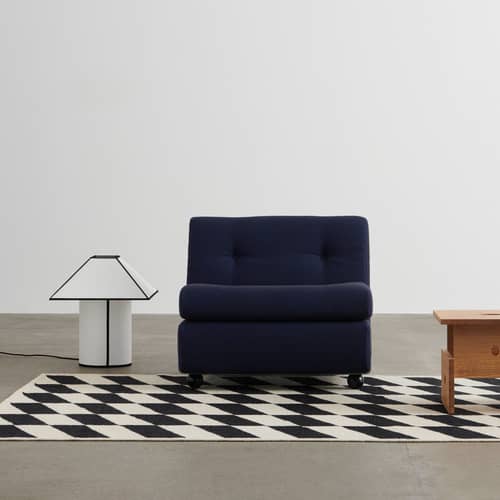 Sofa Amanta textil schwarz / 3-Sitzer - L 238 cm / Neuauflage 1966, Mario Bellini - Hay - Blau-Schwarz (Stoff) - Gewebe, Recyceltes ABS, Schaumstoff