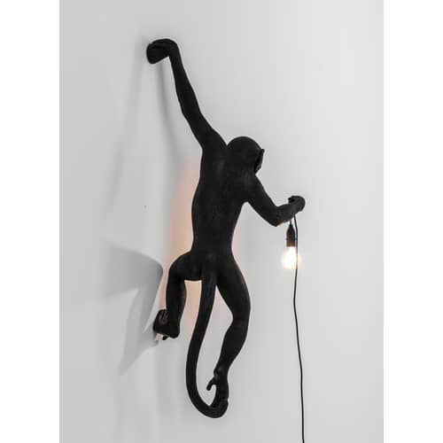 Applique Monkey Hanging / Outdoor - H 76,5 cm - Nero - Resina