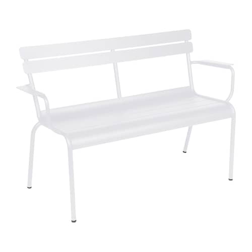 Bank mit Rückenlehne Luxembourg metall weiß / 2-Sitzer - L 131 cm - Fermob - Baumwollweiß - Aluminium
