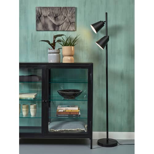Lampadaire Bremen / 2 spots orientables - H 162 cm - It\'s about Romi - Noir - Acier