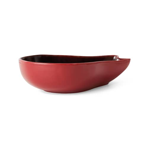 Ciotola Shell ceramica rosso / 17 x 11 x H 4,8 cm - HK LIVING - Viola Rosso - Gres smaltato