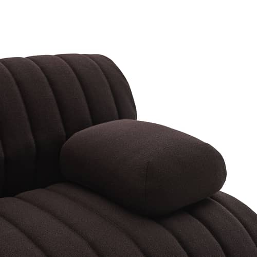 Divano modulabile Coltre tessuto nero / 2 posti - L 180 cm - Muuto - Nero - Espanso, Legno certificato FSC, Tessuto
