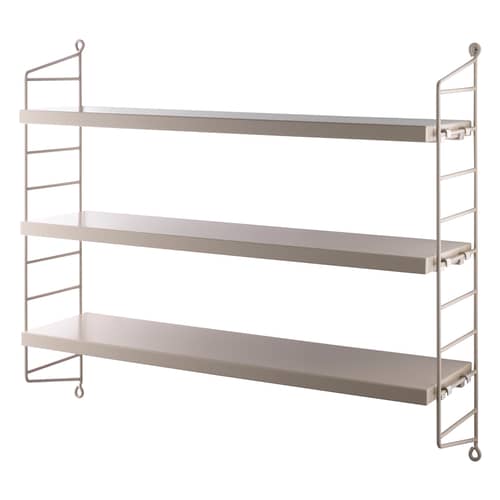 Etagère String® Pocket / L 60 x H 50 cm - Réédition 1949 - String Furniture - Beige - Acier laqué, MDF peint
