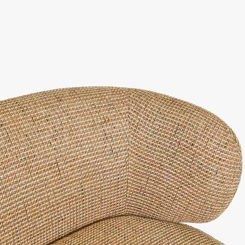 Fauteuil rembourré Giulia tissu jaune - NV GALLERY - Jaune (tweed) - Bois certifié FSC, Mousse haute densité, Tissu Tweed