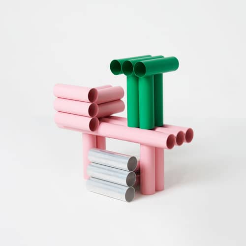 Hocker Septem metall grün / Aluminiumrohre - Axel Chay - Grün - Thermolackiertes Aluminium