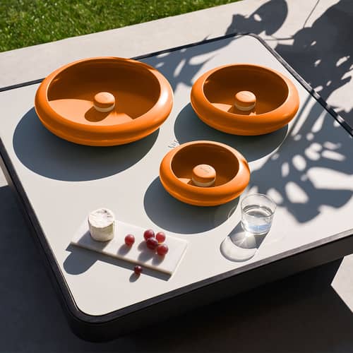 Applique d\'extérieur Oloha Medium / Lampe sans fil - Ø 30 cm - Fatboy - Orange lumineux - ABS, Aluminium thermolaqué, Silicone