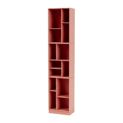 Libreria Loom legno rosa / L 46,8 x P 30 x H 215,8 cm - MONTANA - Rabarbaro 151 - MDF laccato