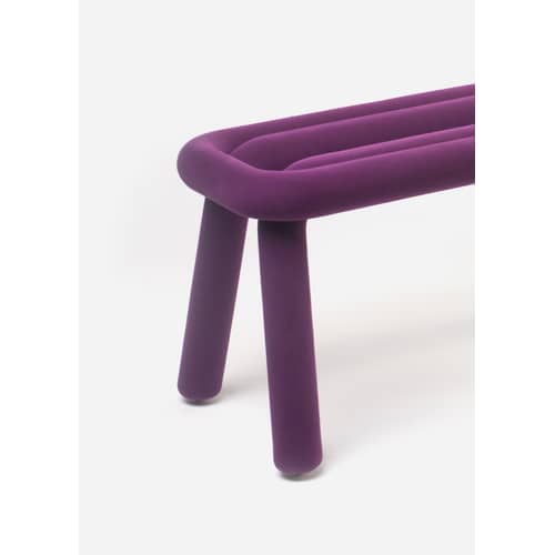 Panca imbottita Bold tessuto viola / Tessuto - L 100 cm - Moustache - Viola - Acciaio, Espanso, Tessuto