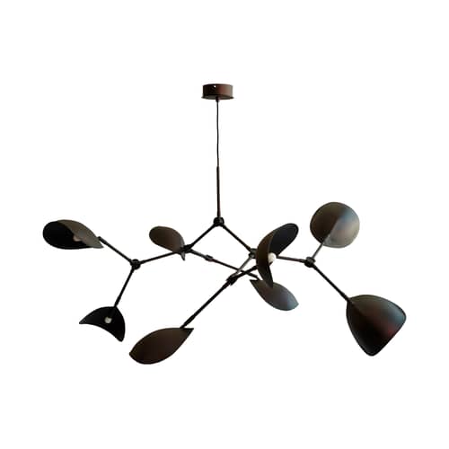 Pendelleuchte Stingray metall marmor silber schwarz / Gelenkt - 152 x 121 cm - 101 COPENHAGEN - Gebranntes Schwarz - Aluminium