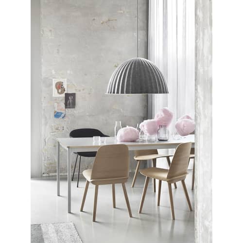 rechteckiger Tisch Base holz schwarz / Tischplatte aus Holz - 190 x 85 cm - Muuto - Schwarz - extrudiertes Aluminium, Furnier, Press-Spanplatte