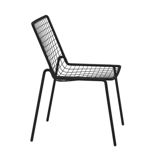 Sedia impilabile Rio R50 metallo nero / Metallo - Emu - Nero - Acciaio