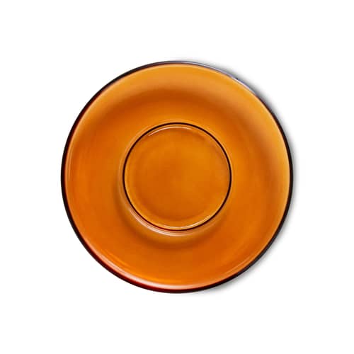 Set de 4 soucoupes pour tasse à café 70s glassware - HK LIVING - Ambre - Verre