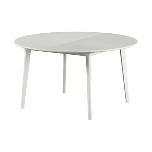 Table ronde Plus4 métal blanc / L 138-198 cm - 6 à 10 personnes - Emu - Blanc mat - Acier verni